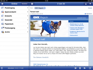 Auf vielfachen Wunsch der Nutzer gibt es die GMX Mail App nun auch für das iPad. 
