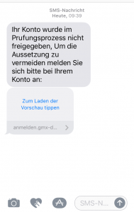 Bereits an der fehlerhaften Rechtschreibung, ist diese Nachricht als Phishing-Versuch zu enttarnen.
